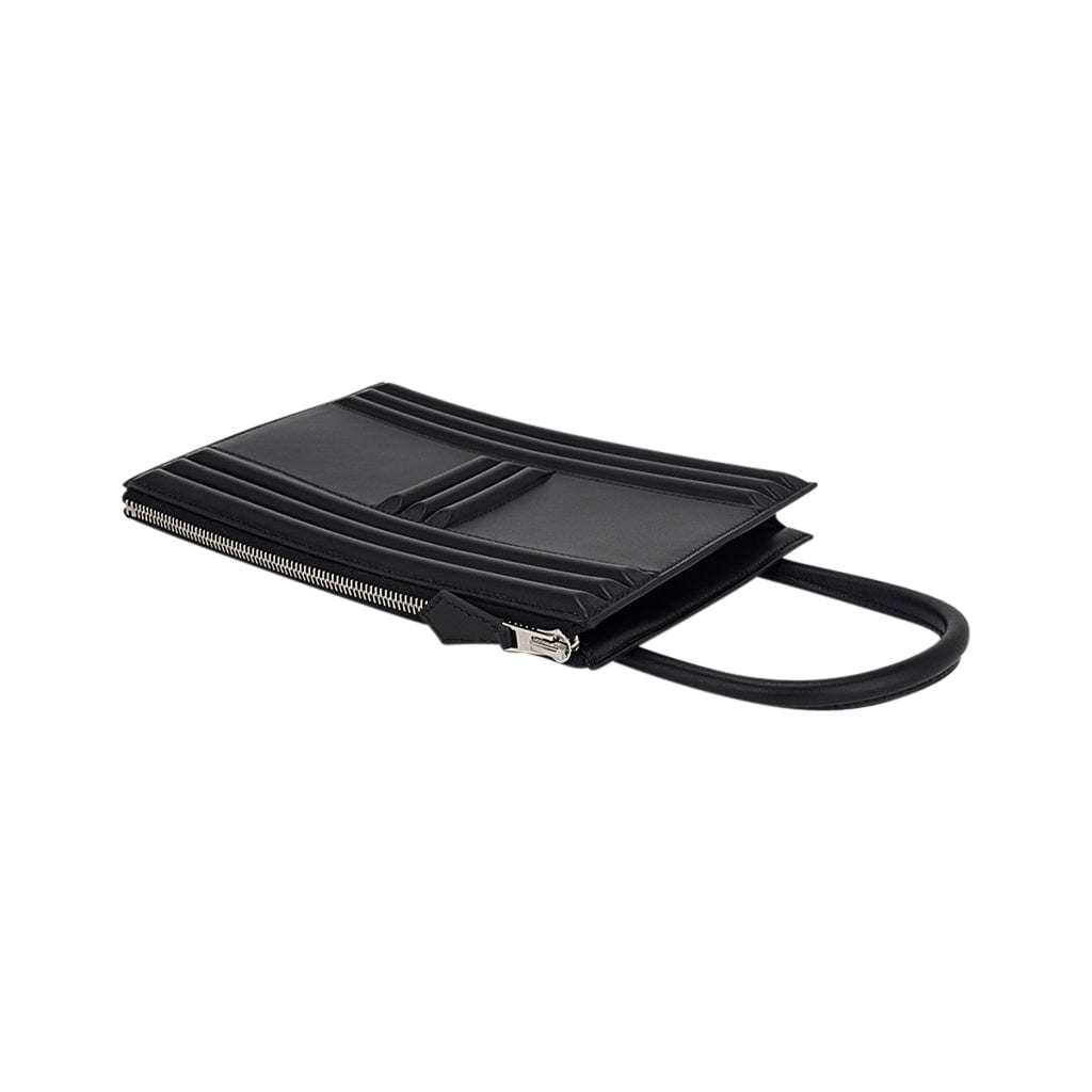 Hermès Cadena Black Tadelakt Leather – Limited Edition Hermes Limited Edition Cadena Bag Black Tadelakt Leather - view 8