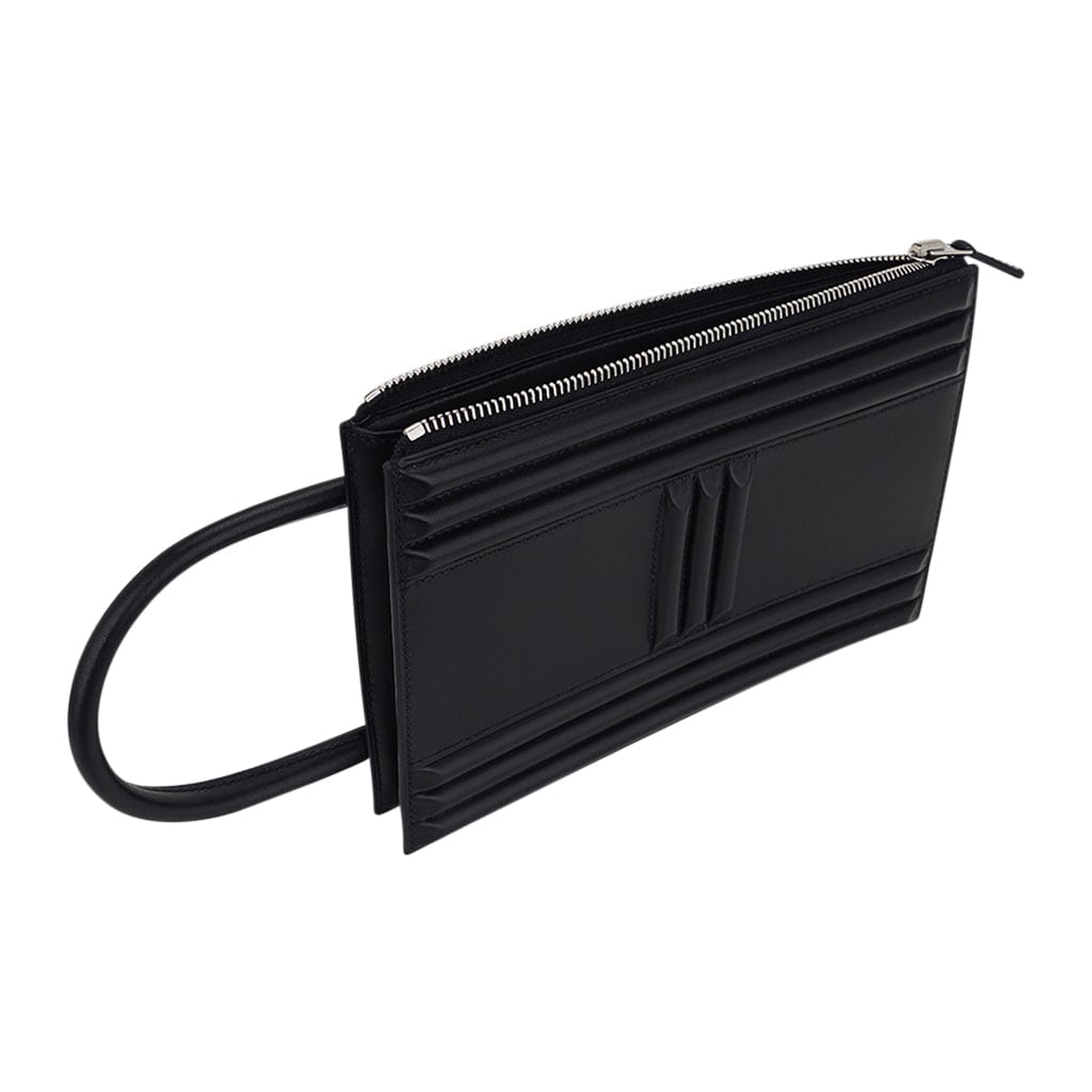 Hermès Cadena Black Tadelakt Leather – Limited Edition Hermes Limited Edition Cadena Bag Black Tadelakt Leather - view 9