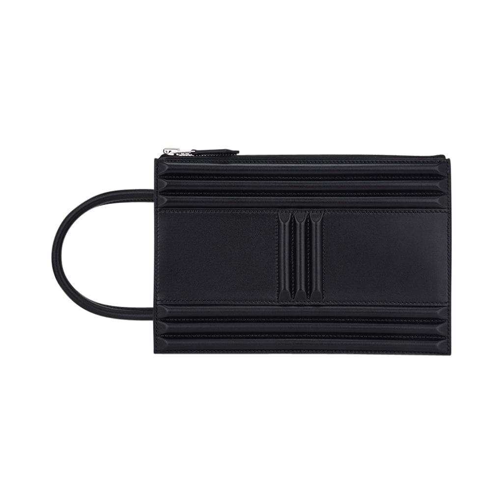 Hermès Cadena Black Tadelakt Leather – Limited Edition Hermes Limited Edition Cadena Bag Black Tadelakt Leather - view 6