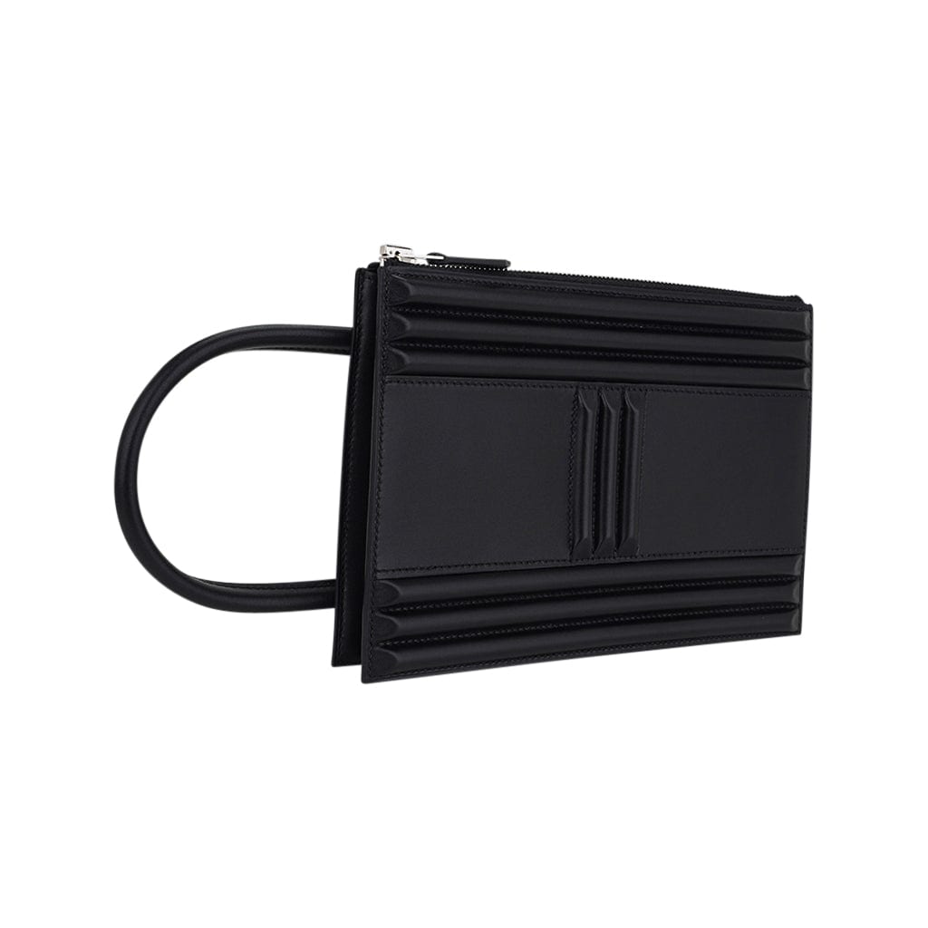 Hermès Cadena Black Tadelakt Leather – Limited Edition Hermes Limited Edition Cadena Bag Black Tadelakt Leather - view 7