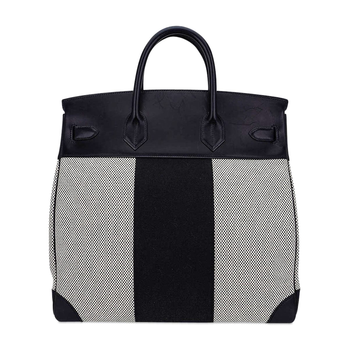 Hermès HAC Birkin 40 Flag H Toile Black with Palladium Hardware – Limited Edition Hermes Limited Edition HAC Birkin 40 Bag Flag H Toile Black with Palladium Hardware - view 10