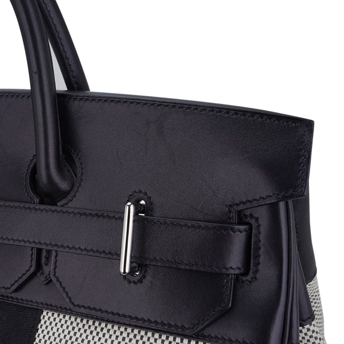 Hermès HAC Birkin 40 Flag H Toile Black with Palladium Hardware – Limited Edition Hermes Limited Edition HAC Birkin 40 Bag Flag H Toile Black with Palladium Hardware - view 17