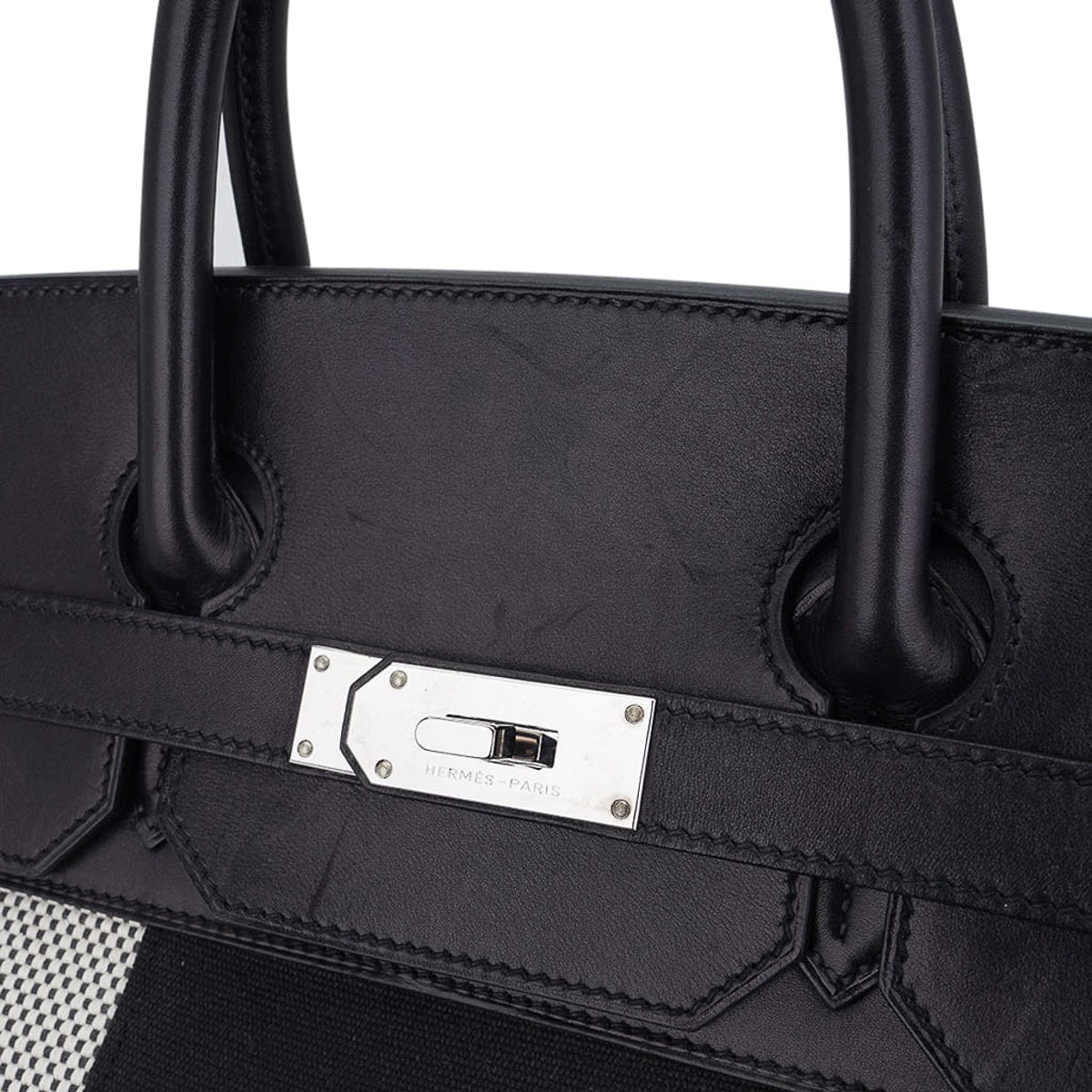 Hermès HAC Birkin 40 Flag H Toile Black with Palladium Hardware – Limited Edition Hermes Limited Edition HAC Birkin 40 Bag Flag H Toile Black with Palladium Hardware - view 18