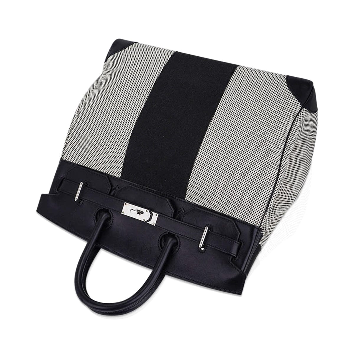 Hermès HAC Birkin 40 Flag H Toile Black with Palladium Hardware – Limited Edition Hermes Limited Edition HAC Birkin 40 Bag Flag H Toile Black with Palladium Hardware - view 7