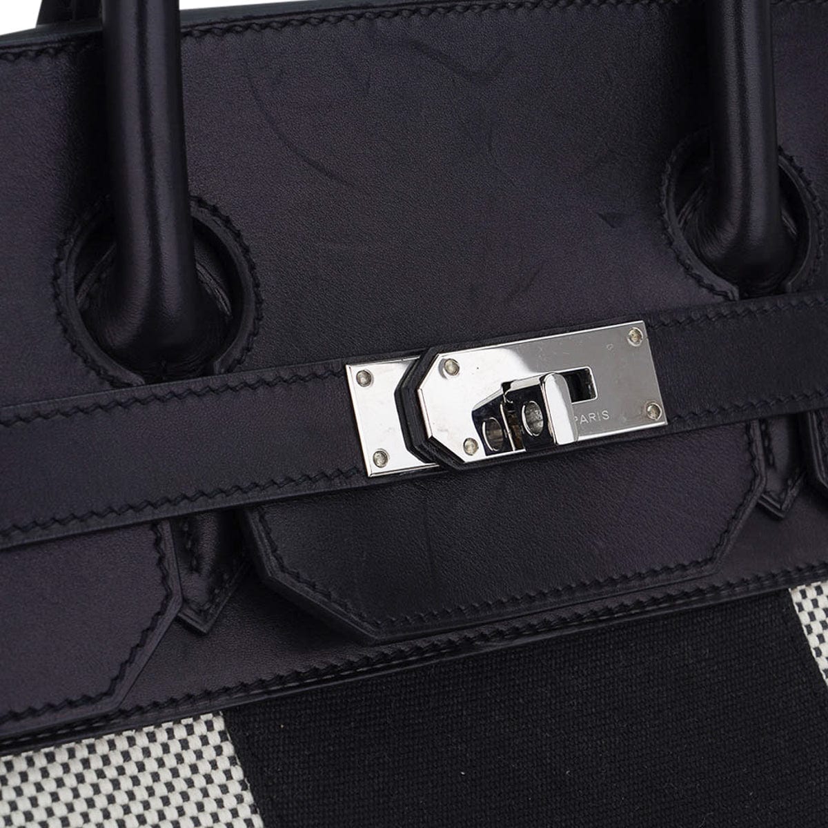 Hermès HAC Birkin 40 Flag H Toile Black with Palladium Hardware – Limited Edition Hermes Limited Edition HAC Birkin 40 Bag Flag H Toile Black with Palladium Hardware - view 14