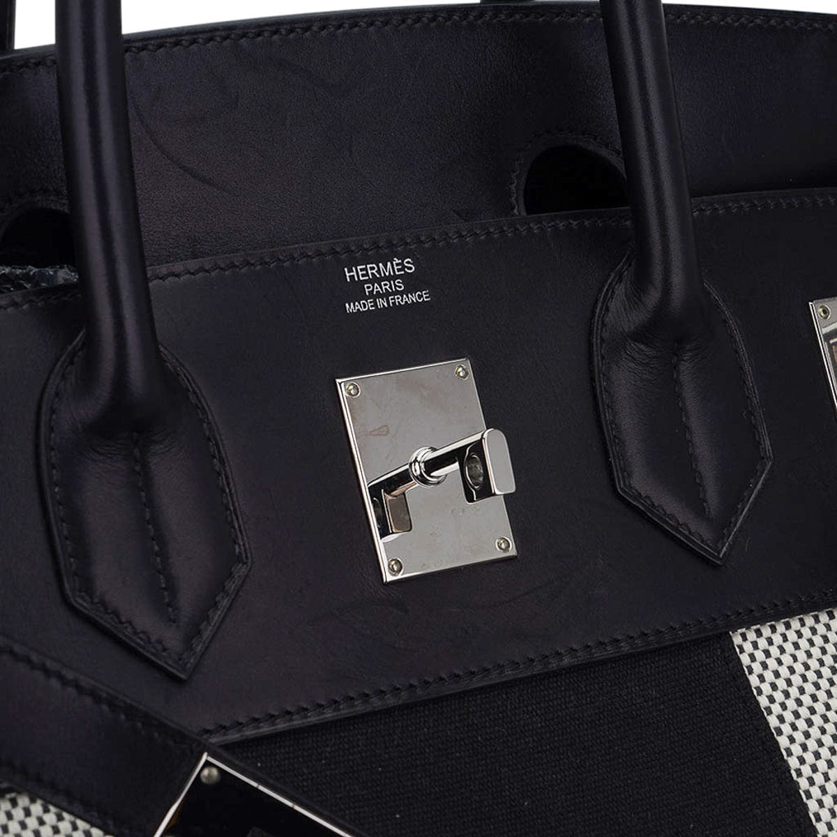 Hermès HAC Birkin 40 Flag H Toile Black with Palladium Hardware – Limited Edition Hermes Limited Edition HAC Birkin 40 Bag Flag H Toile Black with Palladium Hardware - view 8