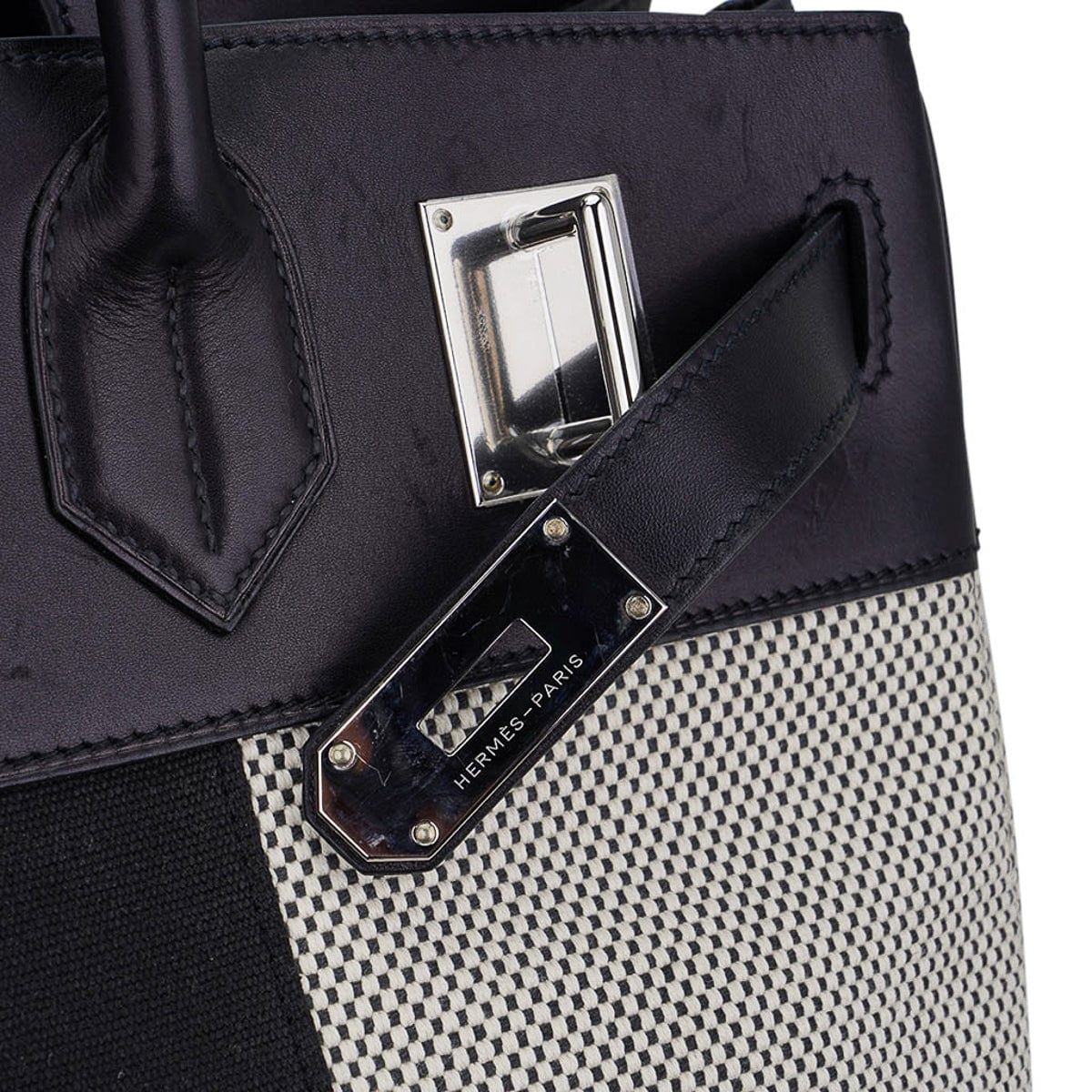 Hermès HAC Birkin 40 Flag H Toile Black with Palladium Hardware – Limited Edition Hermes Limited Edition HAC Birkin 40 Bag Flag H Toile Black with Palladium Hardware - view 5