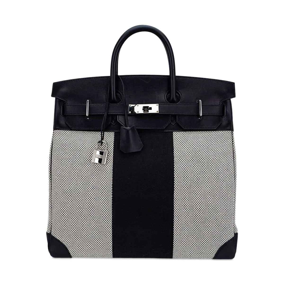 Hermès HAC Birkin 40 Flag H Toile Black with Palladium Hardware – Limited Edition Hermes Limited Edition HAC Birkin 40 Bag Flag H Toile Black with Palladium Hardware