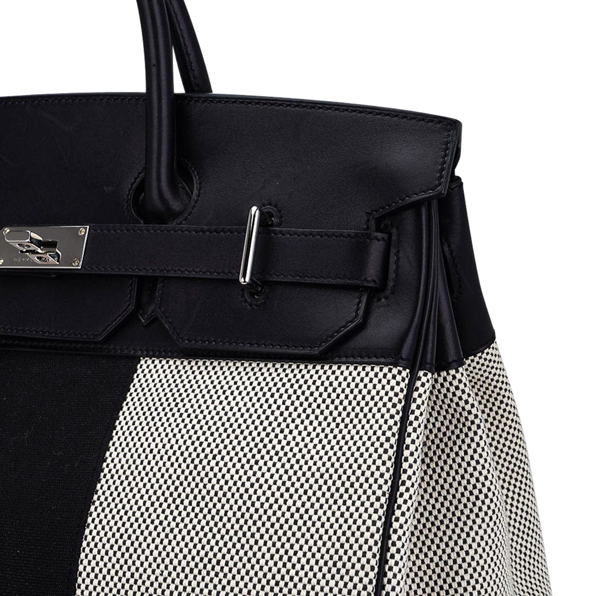Hermès HAC Birkin 40 Flag H Toile Black with Palladium Hardware – Limited Edition Hermes Limited Edition HAC Birkin 40 Bag Flag H Toile Black with Palladium Hardware - view 6