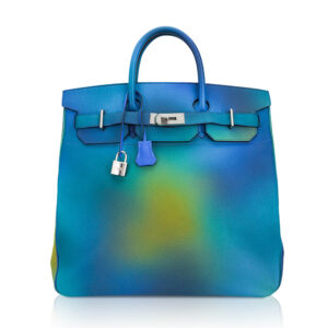 Hermes Hac Cosmos Hac 40 Bag Blue Nuit Jaune de Naples Limited Edition