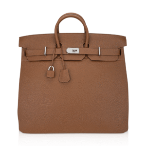 Hermes Limited Edition Helium Hac 50 Bag Alezan Togo Leather Aluminum Hardware