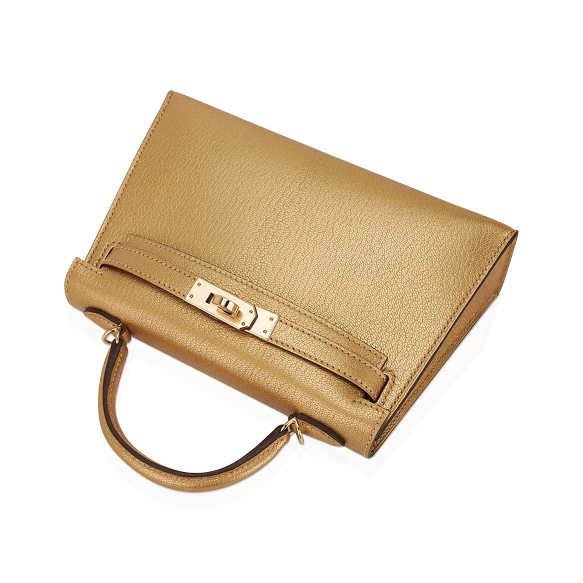 Hermès Kelly Sellier 20 Metallic Dore Chevre Chamkilight Permabrass Hardware Hermès Kelly Sellier 20 Metallic Dore Chevre Chamkilight Permabrass Hardware - view 8