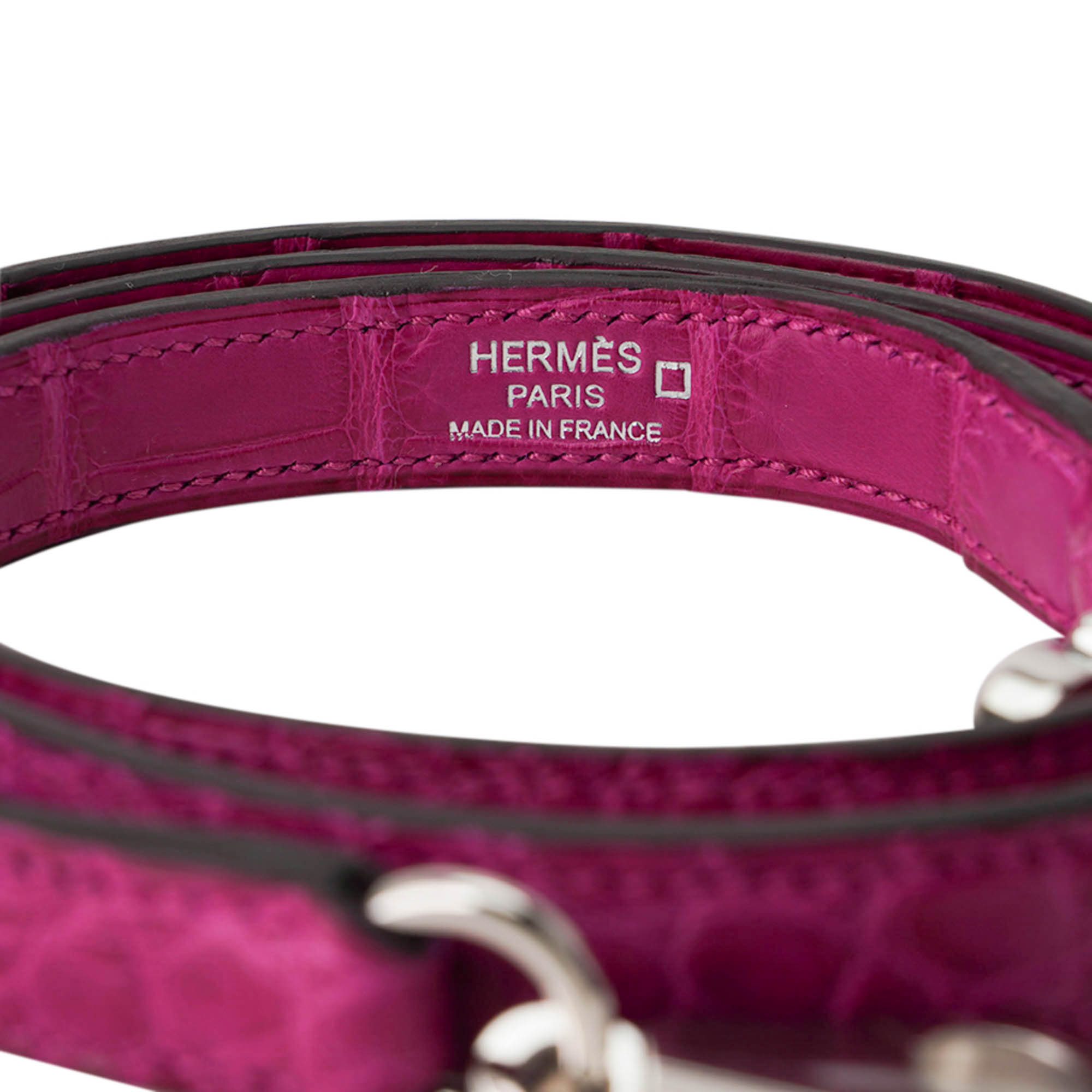 Hermès Kelly 25 Retourne Rose Scheherazade Matte Alligator with Palladium Hardware Hermes Kelly 25 Retourne Bag Rose Scheherazade Matte Alligator with Palladium Hardware - view 11