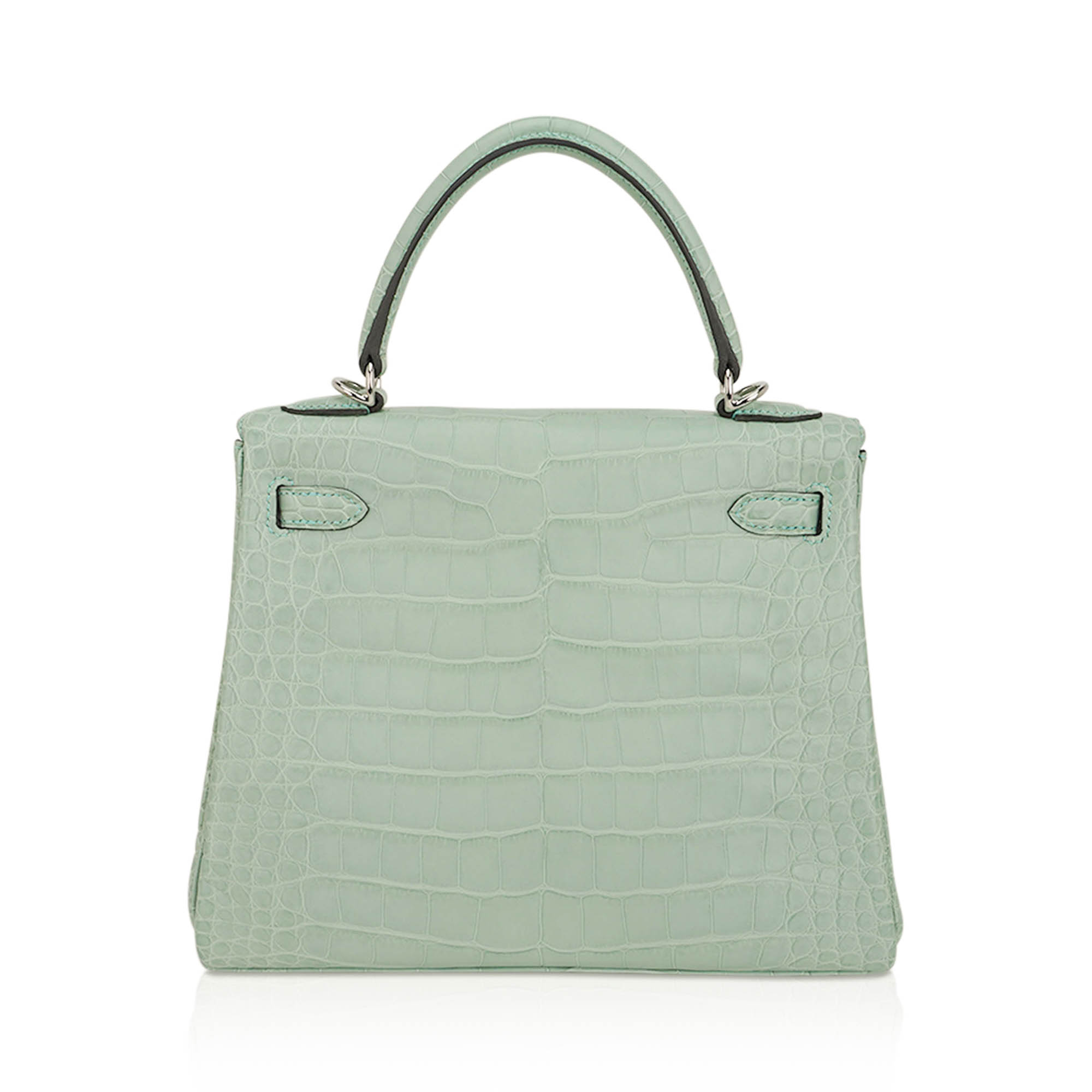 Hermès Kelly 25 Retourne Vert D’Eau Matte Alligator with Palladium Hardware Hermes Kelly 25 Retourne Bag Vert d’Eau Matte Alligator with Palladium Hardware - view 6