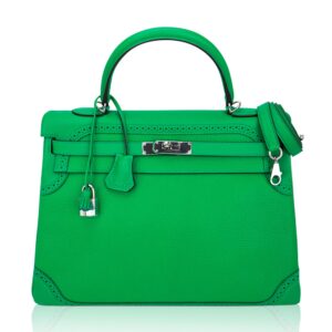 Hermes Kelly 32 Ghillies Bamboo Togo Swift Limited Edition Extremely Rare