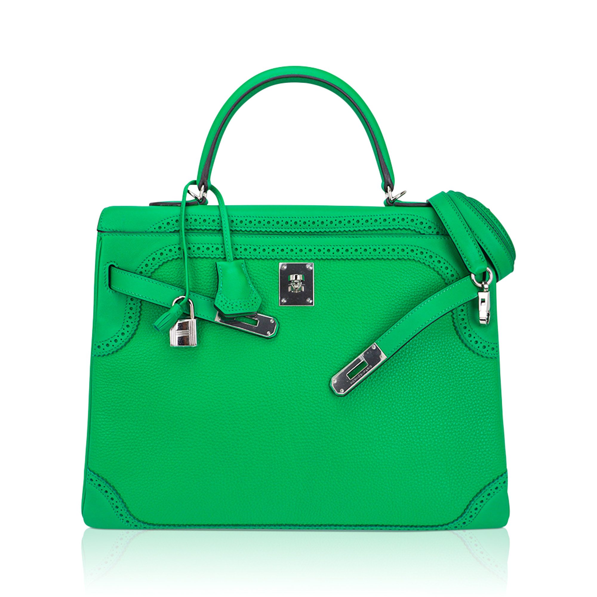 Hermès Kelly 32 Ghillies Bamboo Togo Swift – Limited Edition Hermes Kelly 32 Ghillies Bamboo Togo Swift Limited Edition Extremely Rare - view 3