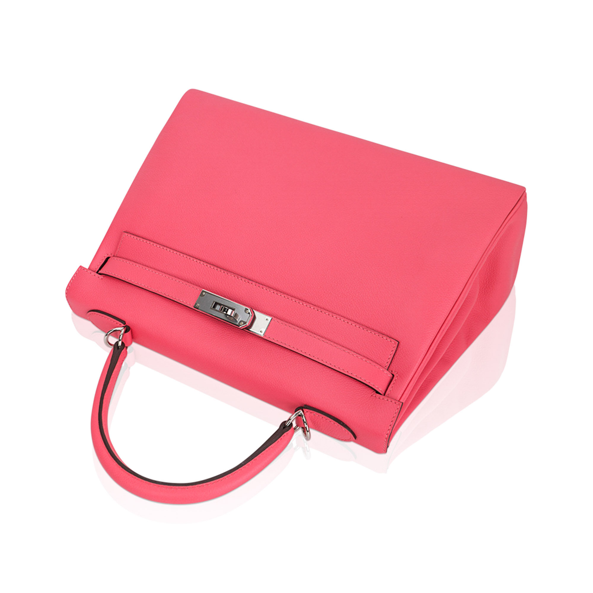 Hermès Kelly 32 Rose Azalee Evercolor Leather Palladium Hardware Hermes Kelly 32 Rose Azalee Evercolor Leather Palladium Hardware - view 7