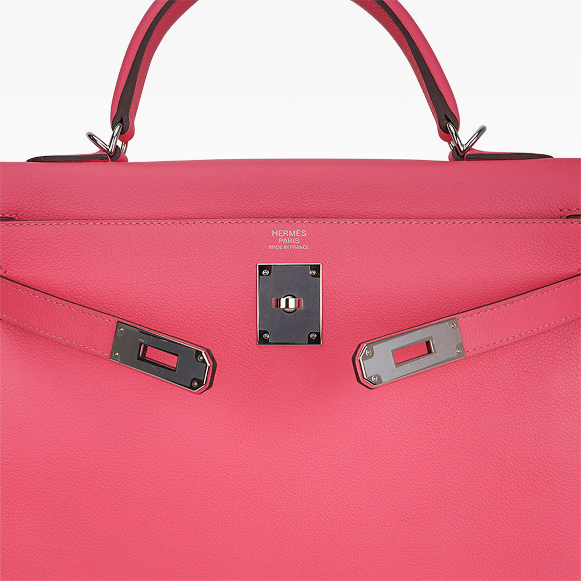 Hermès Kelly 32 Rose Azalee Evercolor Leather Palladium Hardware Hermes Kelly 32 Rose Azalee Evercolor Leather Palladium Hardware - view 8