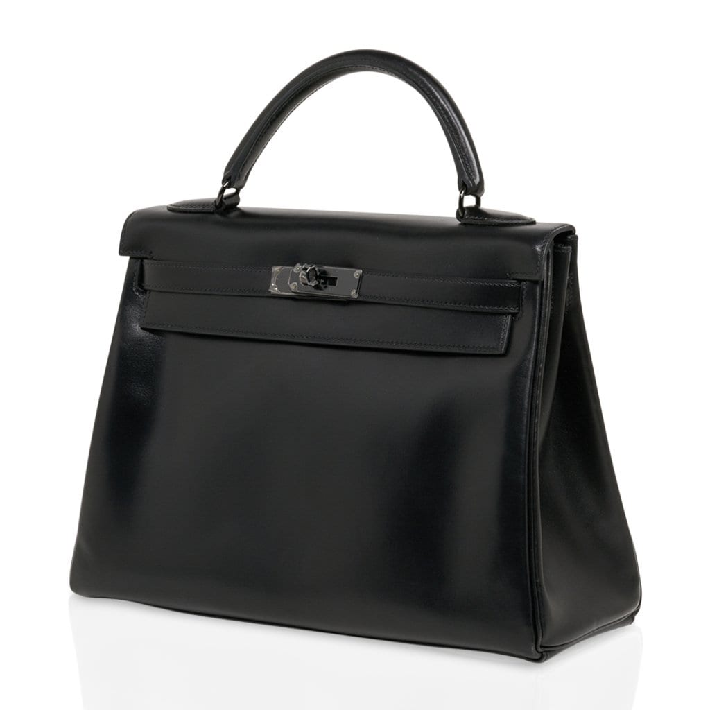 Hermès Kelly 32 So Black Box Leather – Limited Edition Hermes Kelly 32 So Black Bag Box Leather Limited Edition - View 7