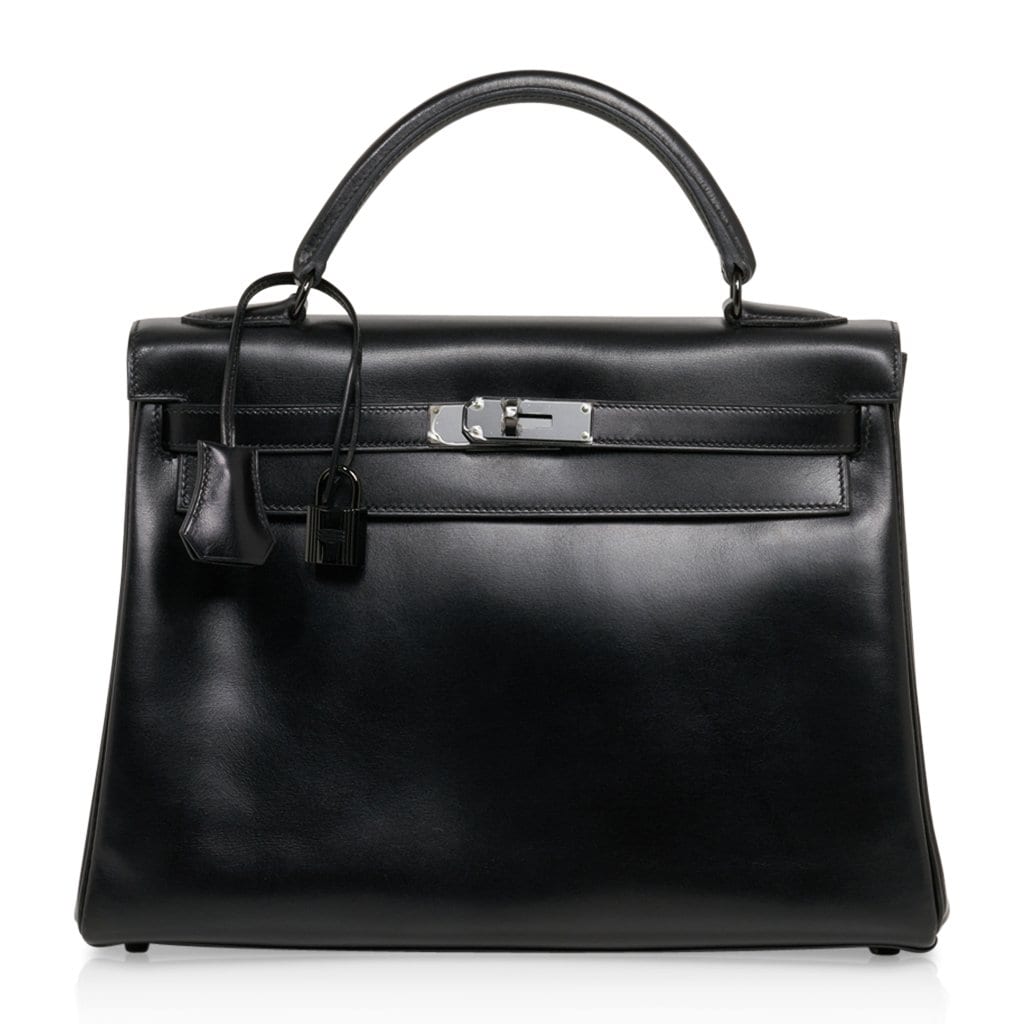 Hermès Kelly 32 So Black Box Leather – Limited Edition Hermes Kelly 32 So Black Bag Box Leather Limited Edition