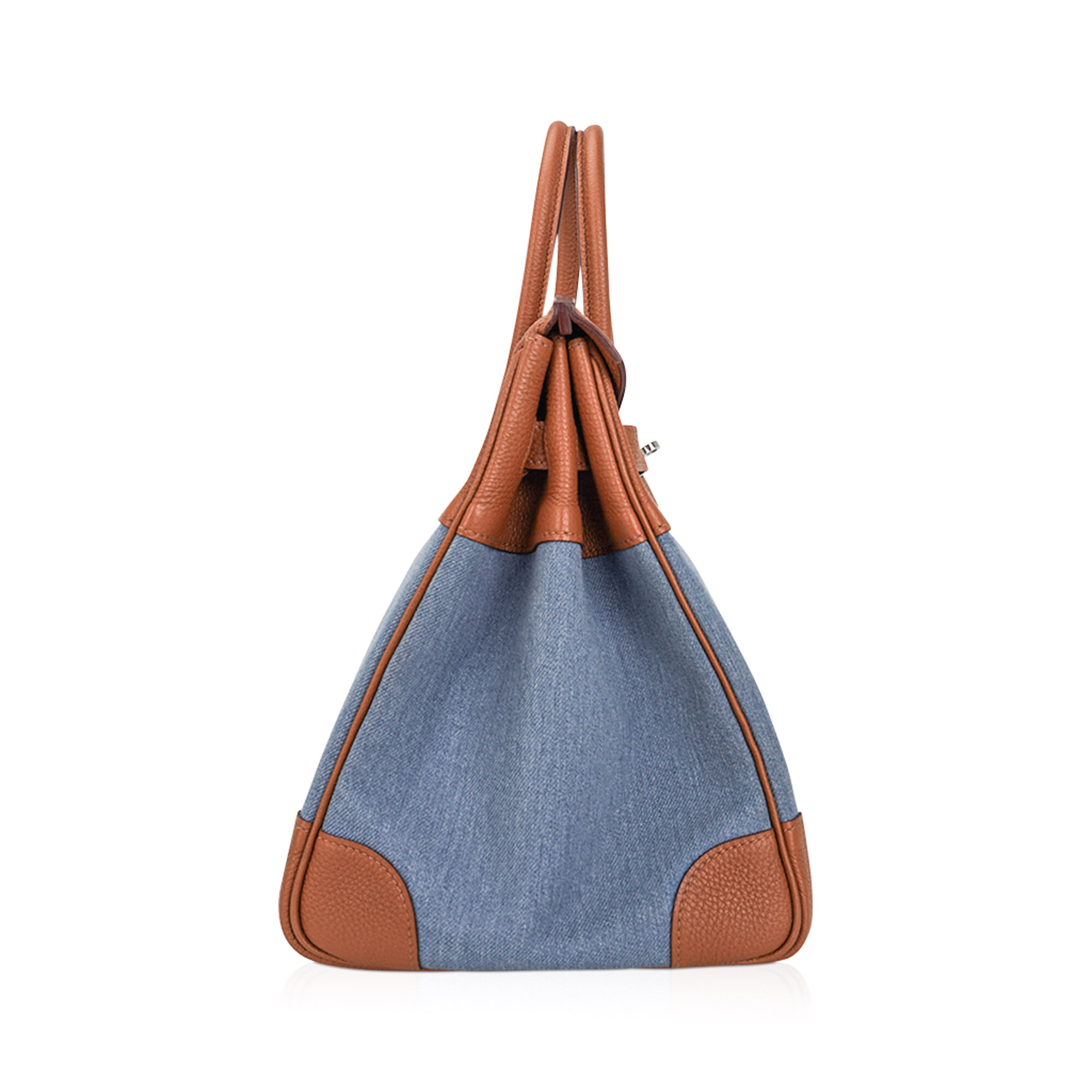 Hermès Birkin 35 Vintage Gold Togo Blue Denim Palladium – Limited Edition Hermes Birkin 35 Vintage Gold Togo Blue Denim Palladium Limited Edition Rare - view 10