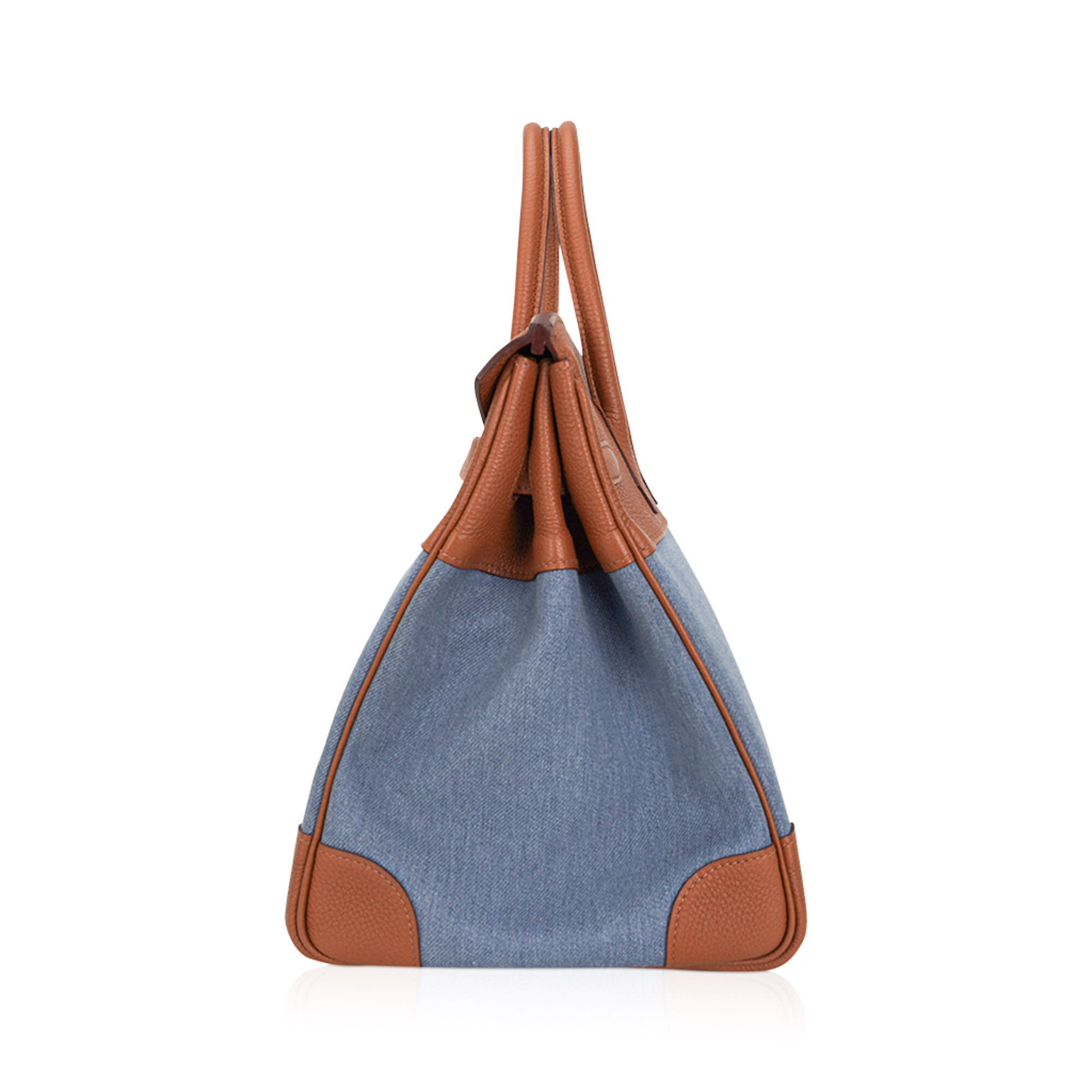 Hermès Birkin 35 Vintage Gold Togo Blue Denim Palladium – Limited Edition Hermes Birkin 35 Vintage Gold Togo Blue Denim Palladium Limited Edition Rare - view 8