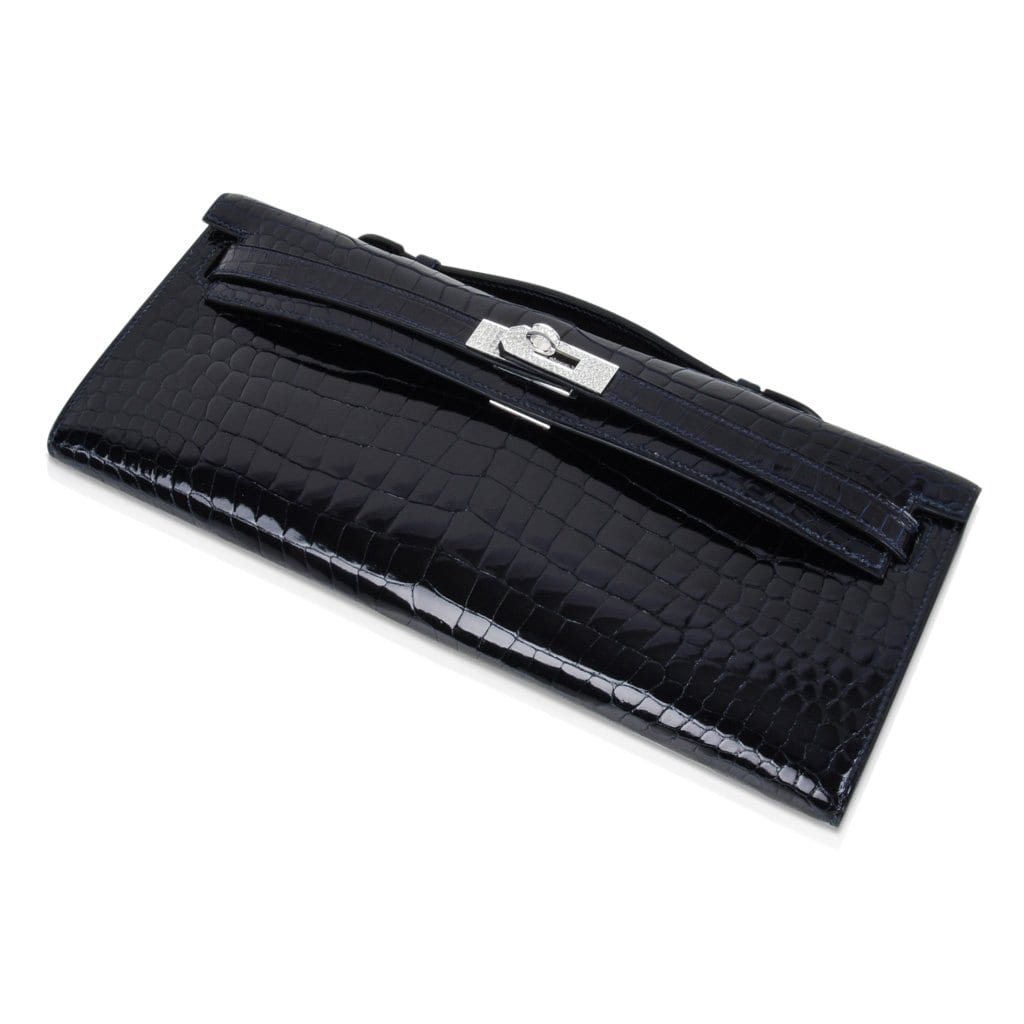 Hermès Kelly Cut Diamond Blue Marine Crocodile Exquisite Clutch Hermes Kelly Cut Diamond Blue Marine Crocodile Bag Exquisite Clutch - View 12