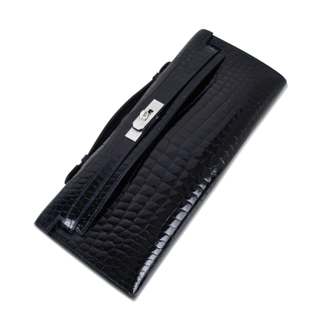Hermès Kelly Cut Diamond Blue Marine Crocodile Exquisite Clutch Hermes Kelly Cut Diamond Blue Marine Crocodile Bag Exquisite Clutch - View 13
