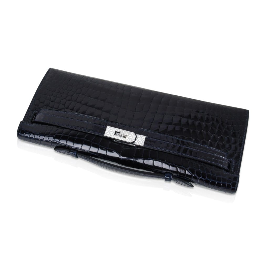Hermès Kelly Cut Diamond Blue Marine Crocodile Exquisite Clutch Hermes Kelly Cut Diamond Blue Marine Crocodile Bag Exquisite Clutch - View 15