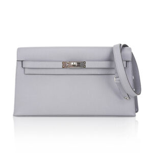 Hermes Kelly Elan Gris Pantin Veau Madame Leather with Palladium Hardware