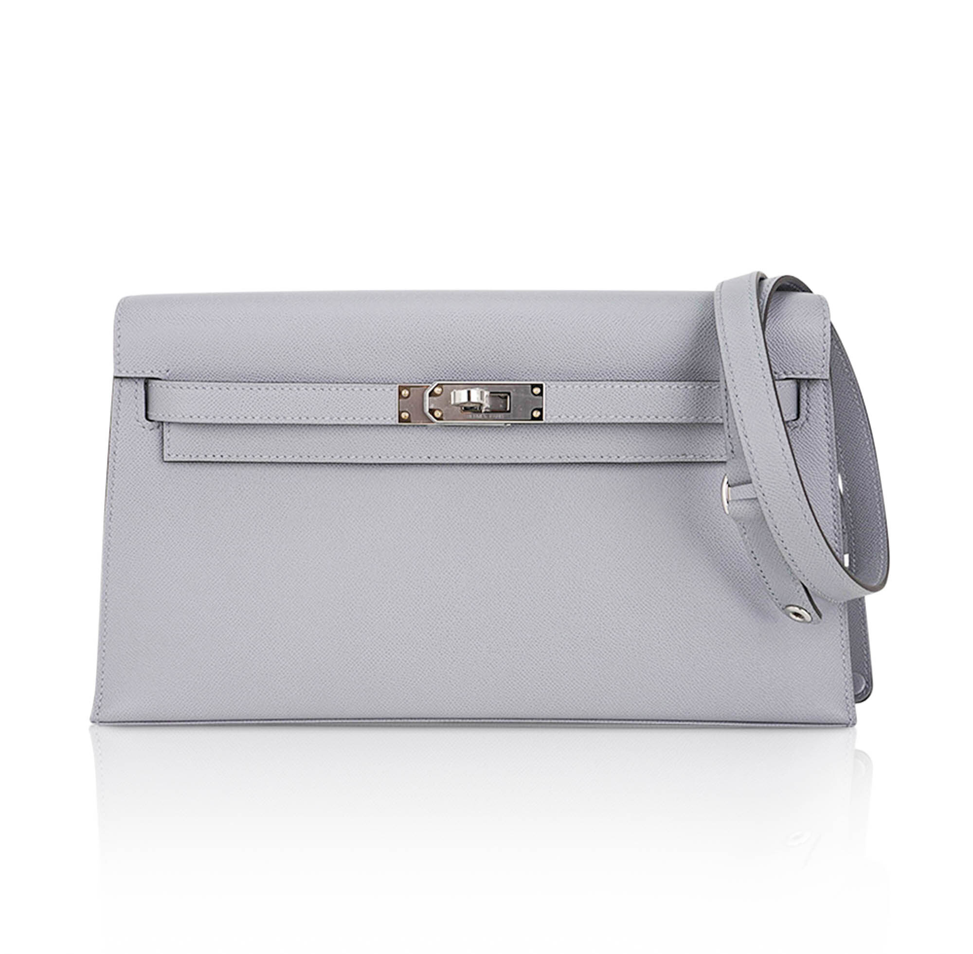 Hermès Kelly Elan Gris Pantin Veau Madame Leather with Palladium Hardware Hermes Kelly Elan Gris Pantin Veau Madame Leather with Palladium Hardware