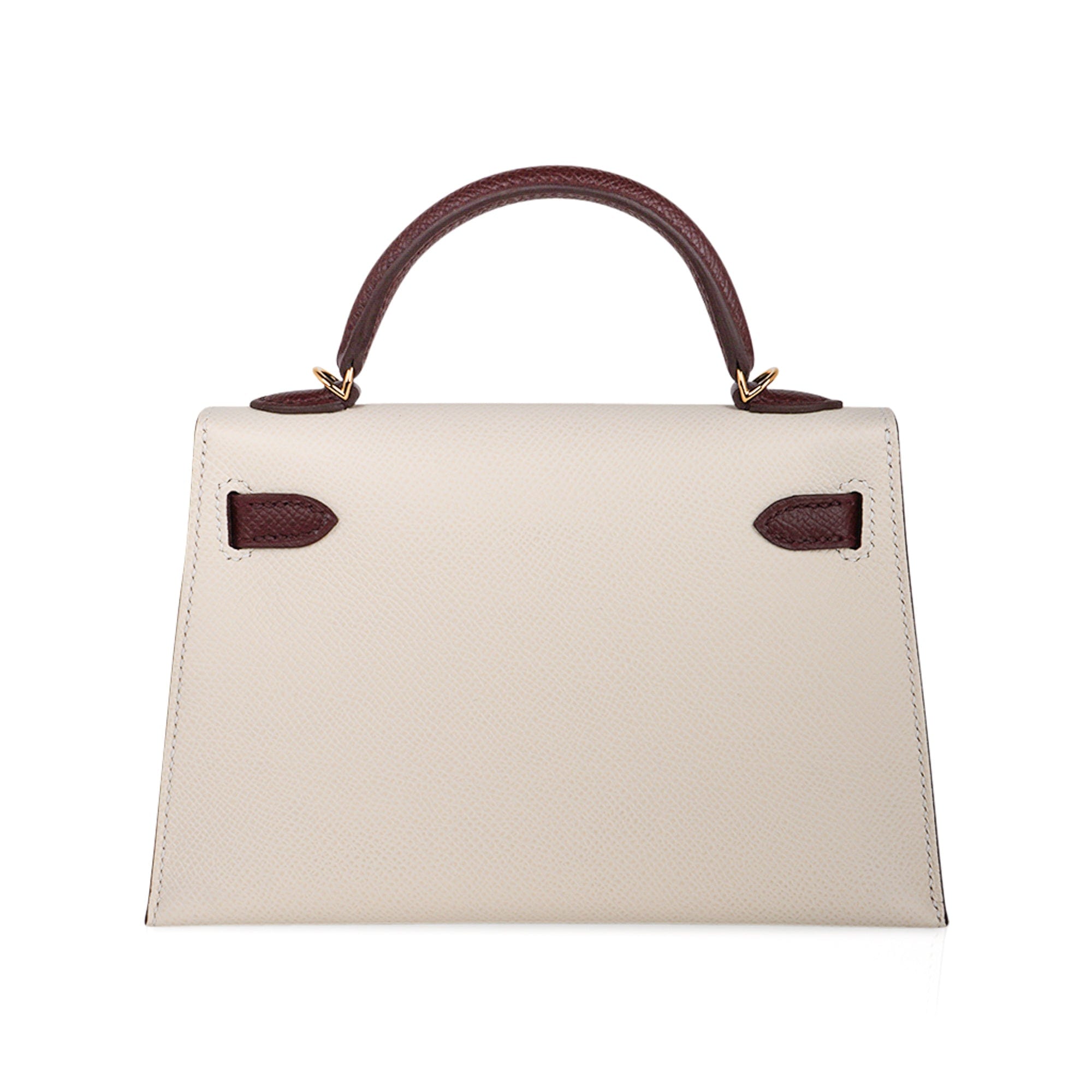 Hermès Special Order HSS Mini Kelly 20 Sellier Nata and Bordeaux Epsom Leather with Gold Hardware Hermes Special Order HSS Mini Kelly 20 Sellier Bag Nata & Bordeaux Epsom Leather with Gold Hardware - view 11