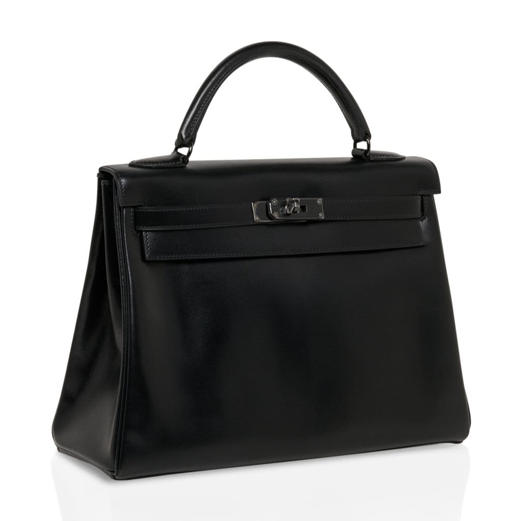 Hermès Kelly 32 So Black Box Leather – Limited Edition Hermes Kelly 32 So Black Bag Box Leather Limited Edition - view 5