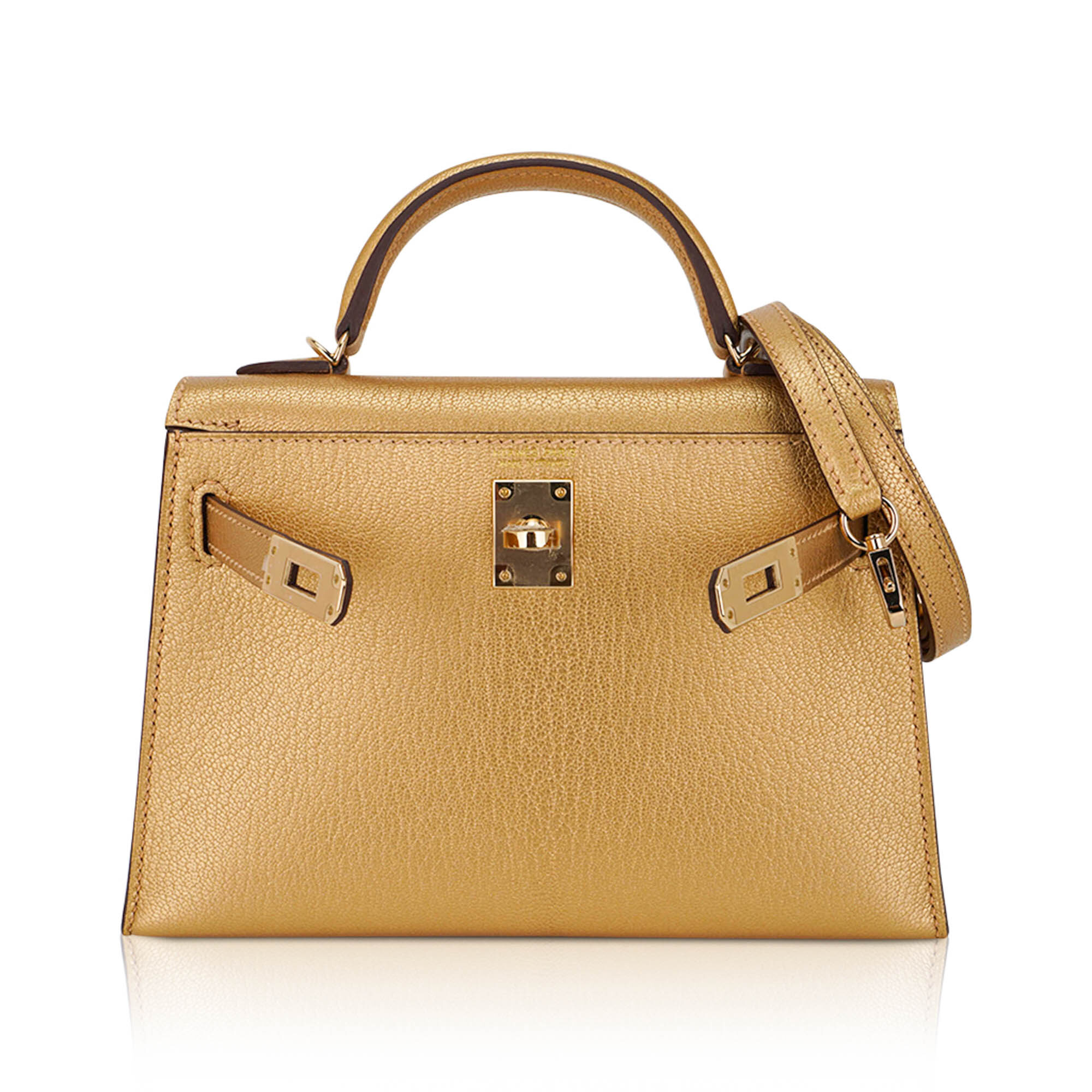 Hermès Kelly Sellier 20 Metallic Dore Chevre Chamkilight Permabrass Hardware Hermès Kelly Sellier 20 Metallic Dore Chevre Chamkilight Permabrass Hardware - view 3