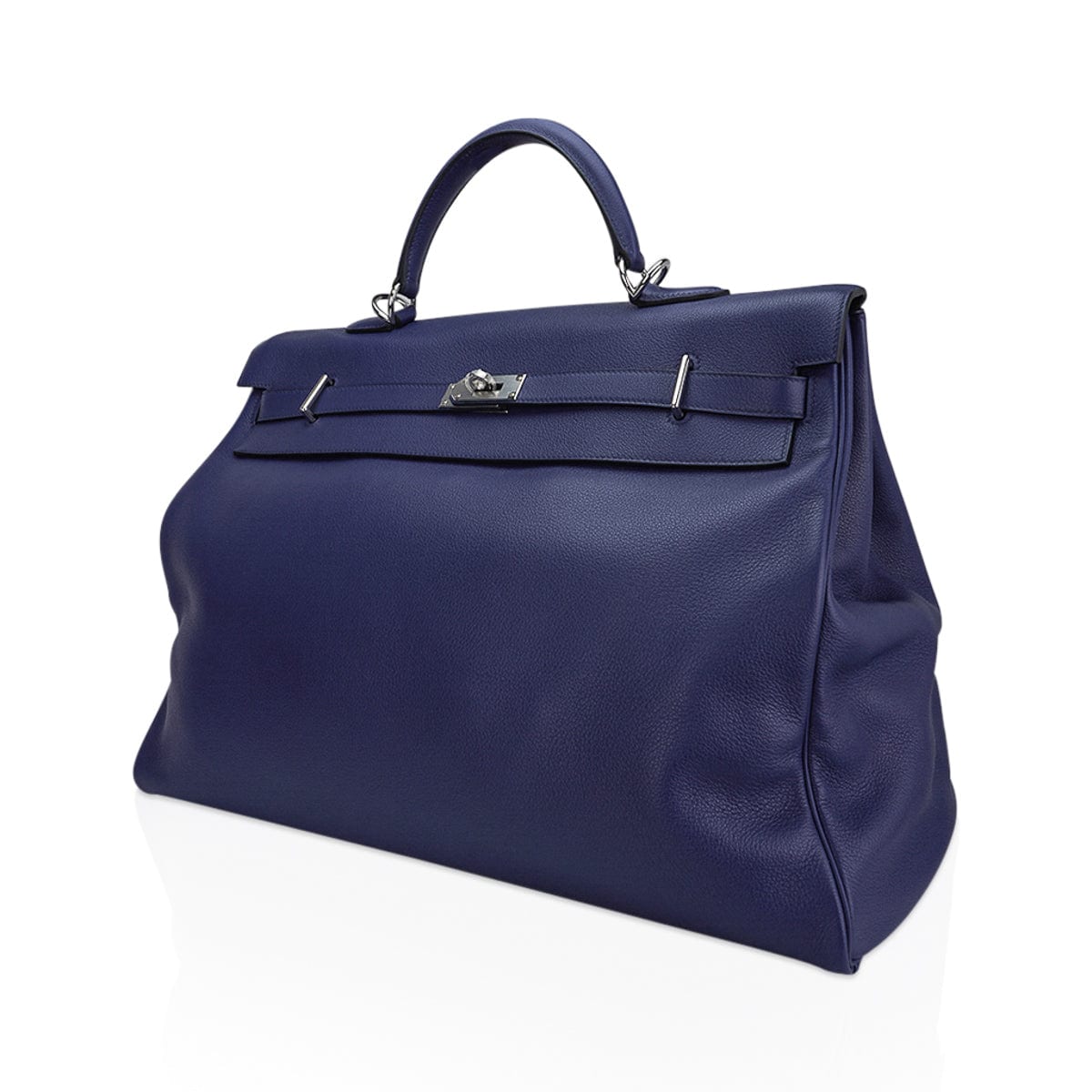 Hermès Kelly 50 Voyage Blue de Malte Palladium Hardware Novillo Leather – Limited Edition Hermes Kelly 50 Voyage Blue De Malte Bag Palladium Hardware Novillo Leather Limited Edition - view 4