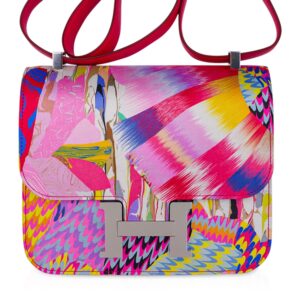 Home Hermes Limited Edition Constance Bag 24 Marble Silk with Palladium Hardware