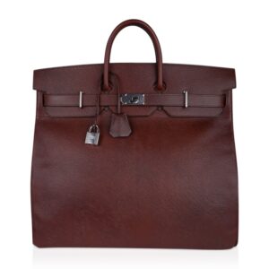 Hermes Limited Edition HAC (Haut à Courroies) 50 Birkin Terre Volynka Leather with Palladium Hardware