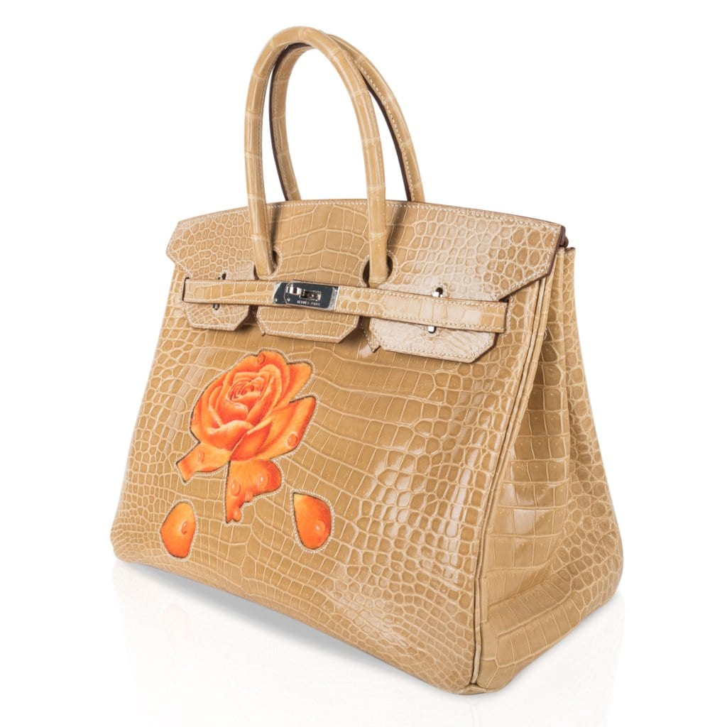 Hermès HSS Birkin 35 Poussiere la Rosee Porosus Crocodile with Palladium Hardware – Limited Edition Hermes Limited Edition HSS Birkin 35 Bag Poussiere La Rosee Porosus Crocodile with Palladium Hardware - View 6