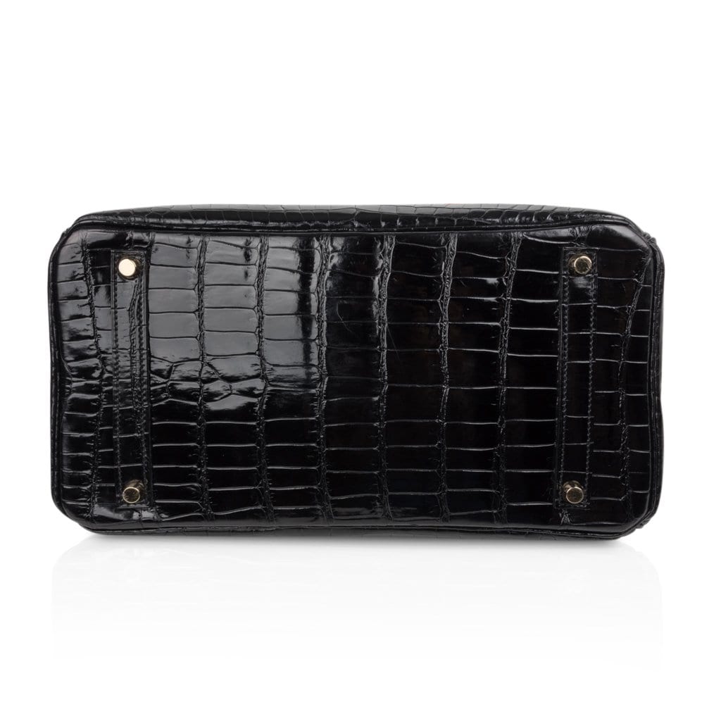Hermès HSS Birkin 35 Black la Rosee Porosus Crocodile Gold Hardware – Limited Edition Hermes Limited Edition HSS Birkin 35 Black La Rosee Porosus Crocodile Bag Gold Hardware - View 14