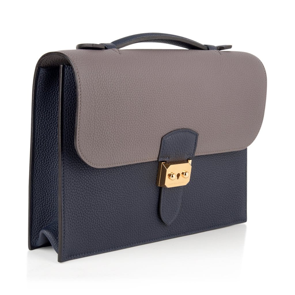 Hermès HSS Sac À Dépêches 27 Blue Nuit Etain Togo Gold Hardware – Limited Edition Hermès Limited Edition HSS Sac à Dépêches 27 Bag Blue Nuit Etain Togo Gold Hardware - View 2