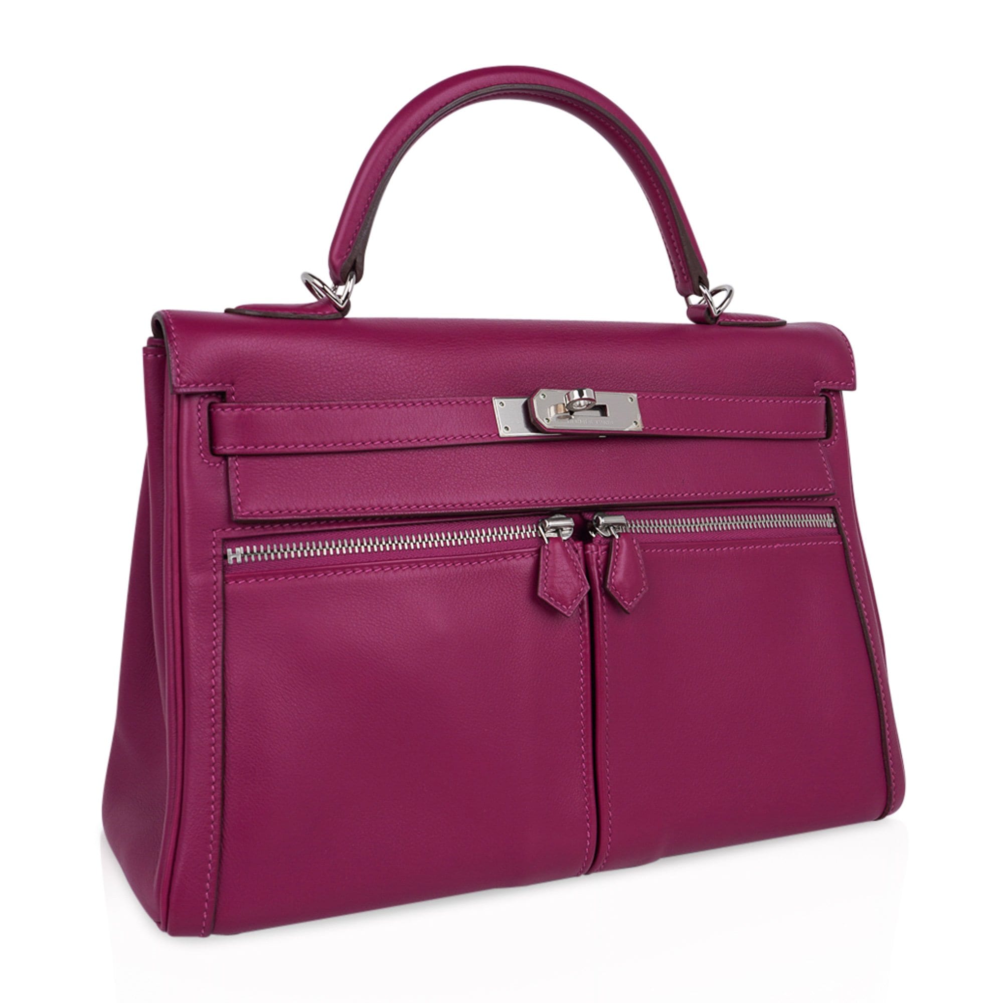 Hermès Kelly 32 Lakis Tosca Swift Leather with Palladium Hardware – Limited Edition Hermes Limited Edition Kelly 32 Lakis Bag Tosca Swift Leather with Palladium Hardware - View 2