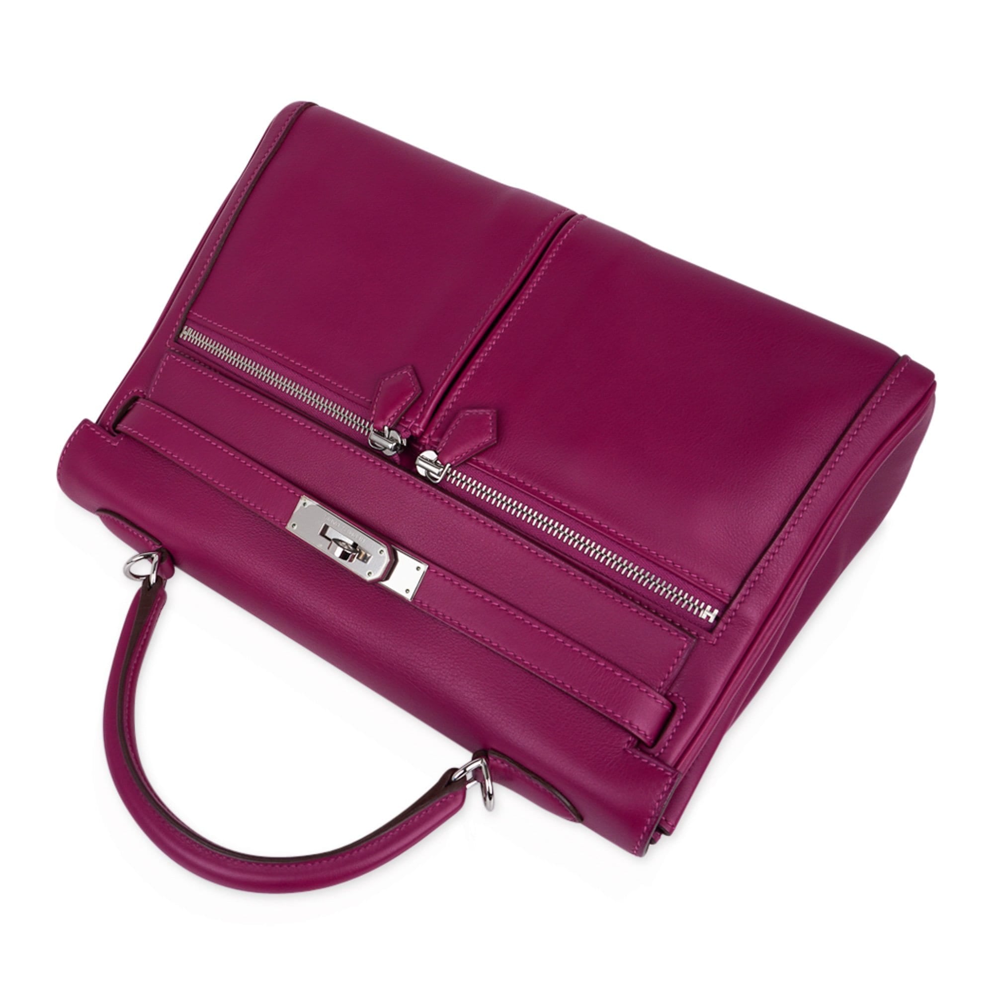 Hermès Kelly 32 Lakis Tosca Swift Leather with Palladium Hardware – Limited Edition Hermes Limited Edition Kelly 32 Lakis Bag Tosca Swift Leather with Palladium Hardware - View 5