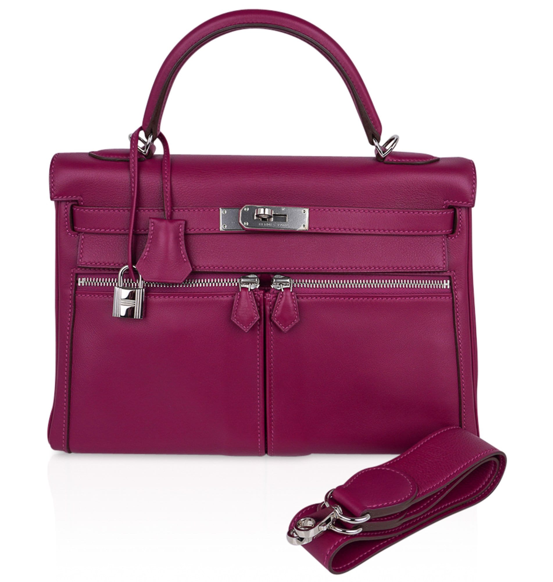 Hermès Kelly 32 Lakis Tosca Swift Leather with Palladium Hardware – Limited Edition Hermes Limited Edition Kelly 32 Lakis Bag Tosca Swift Leather with Palladium Hardware