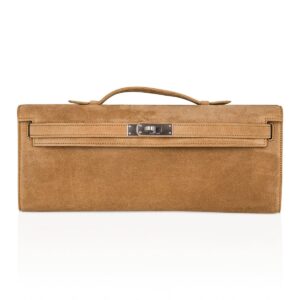 Hermes Limited Edition Kelly Cut Bag Ocre Doblis with Palladium Hardware