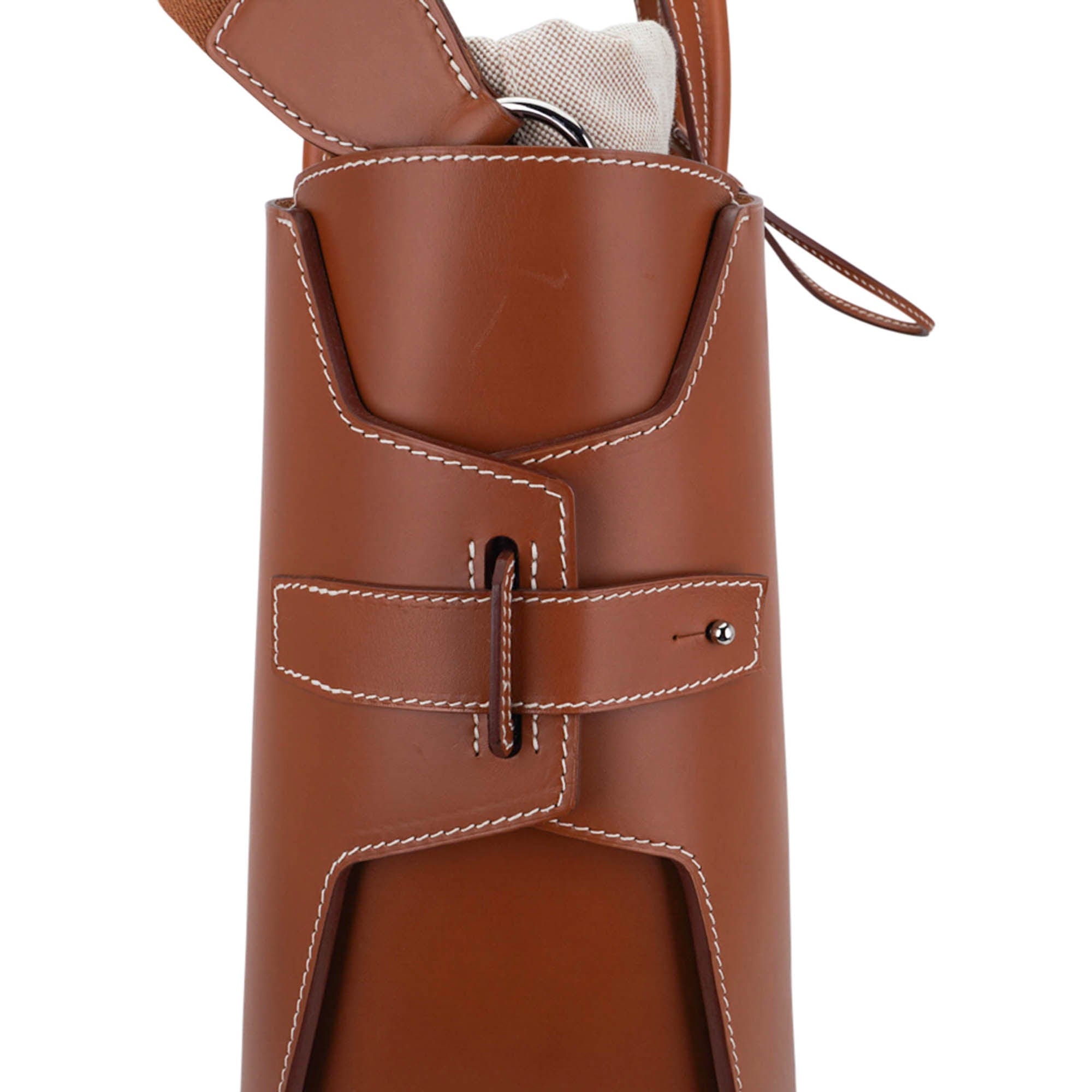 Hermès Cristobal Cabacity 45 Tote Fauve Vache Hunter Leather Removeable Toile with Palladium Hardware – Limited Edition Hermes Limited Edition Cristobal Cabacity 45 Tote Fauve Vache Hunter Leather Removeable Toile Bag with Palladium Hardware - view 11