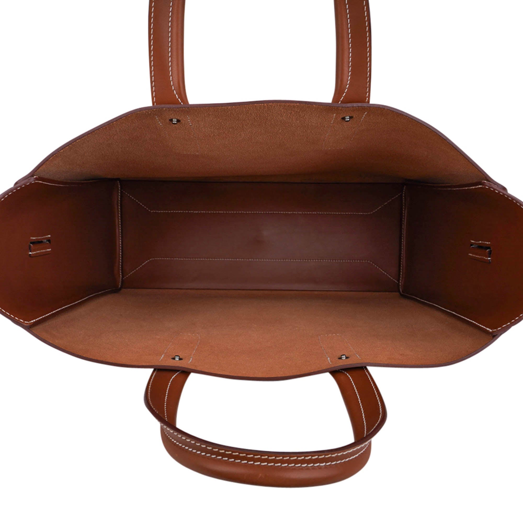 Hermès Cristobal Cabacity 45 Tote Fauve Vache Hunter Leather Removeable Toile with Palladium Hardware – Limited Edition Hermes Limited Edition Cristobal Cabacity 45 Tote Fauve Vache Hunter Leather Removeable Toile Bag with Palladium Hardware - view 14