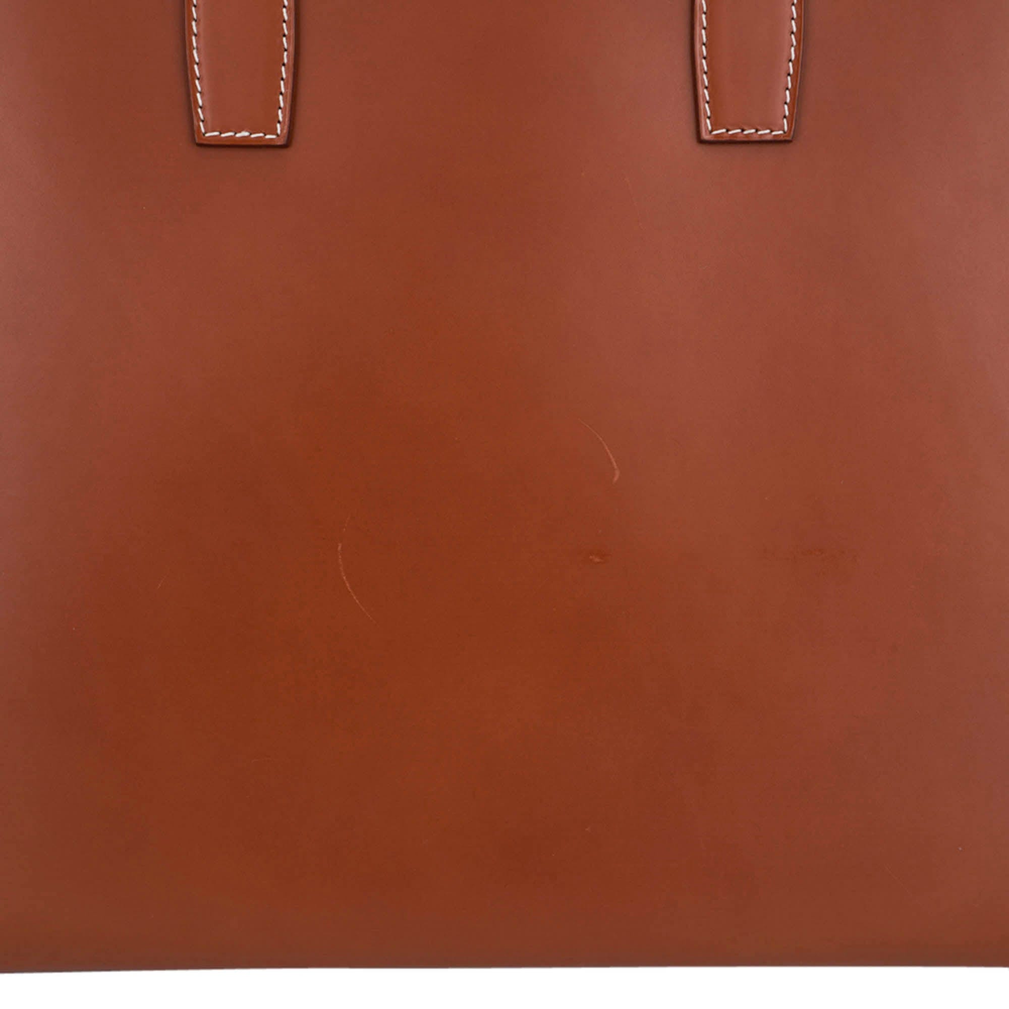 Hermès Cristobal Cabacity 45 Tote Fauve Vache Hunter Leather Removeable Toile with Palladium Hardware – Limited Edition Hermes Limited Edition Cristobal Cabacity 45 Tote Fauve Vache Hunter Leather Removeable Toile Bag with Palladium Hardware - view 22