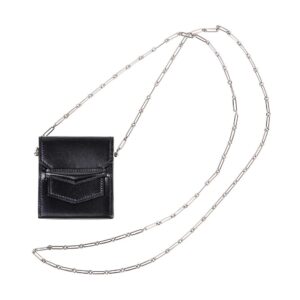 Hermes Micro Sac Limited Edition 70 mm Noir Villandry Paper Clip Chain Bag Palladium Hardware