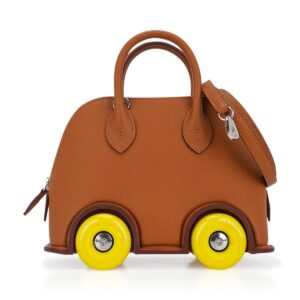 Hermes Limited Edition Mini Bolide 1923 Bag On Wheels Gold Togo Leather with Palladium Hardware
