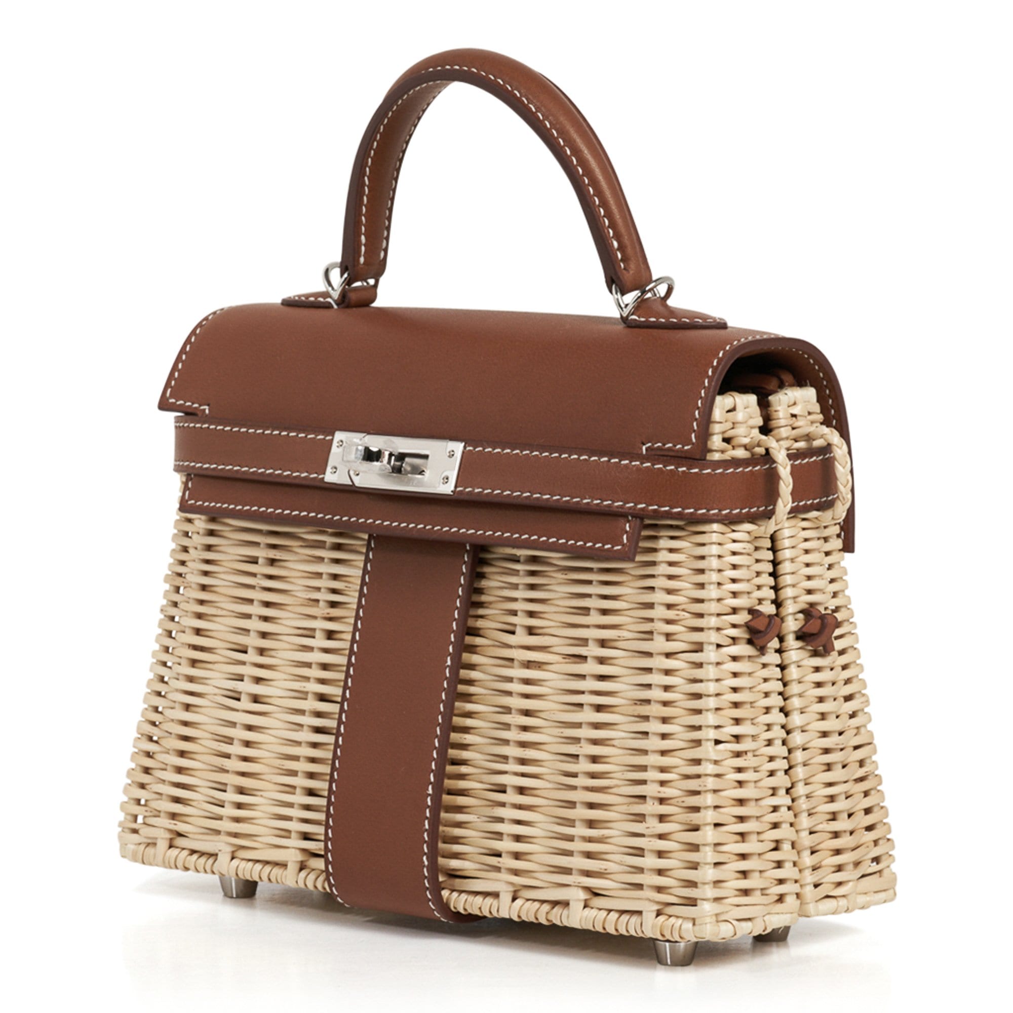 Hermès Mini Kelly 20 Picnic Barenia and Osier Hermes Mini Kelly 20 Bag Picnic Barenia & Osier - View 4